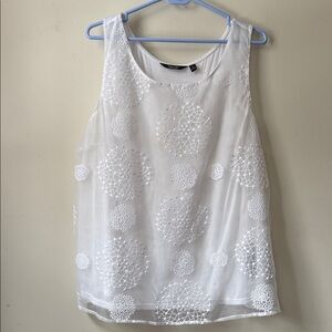 Simply Vera Vera Wang White Sleeveless Embroidered Camisole